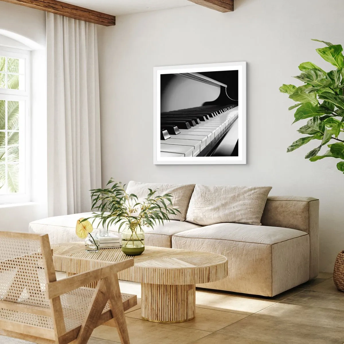 Affiche dans un cadre blanc - Poster - Harmonie des formes et des couleurs - 50x50 cm