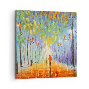 Impression sur toile - Image sur toile - Chant nocturne de la pluie - 50x50 cm