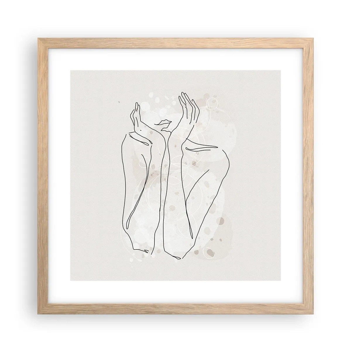 Affiche dans un chêne clair - Poster - Instant de rêve - 40x40 cm