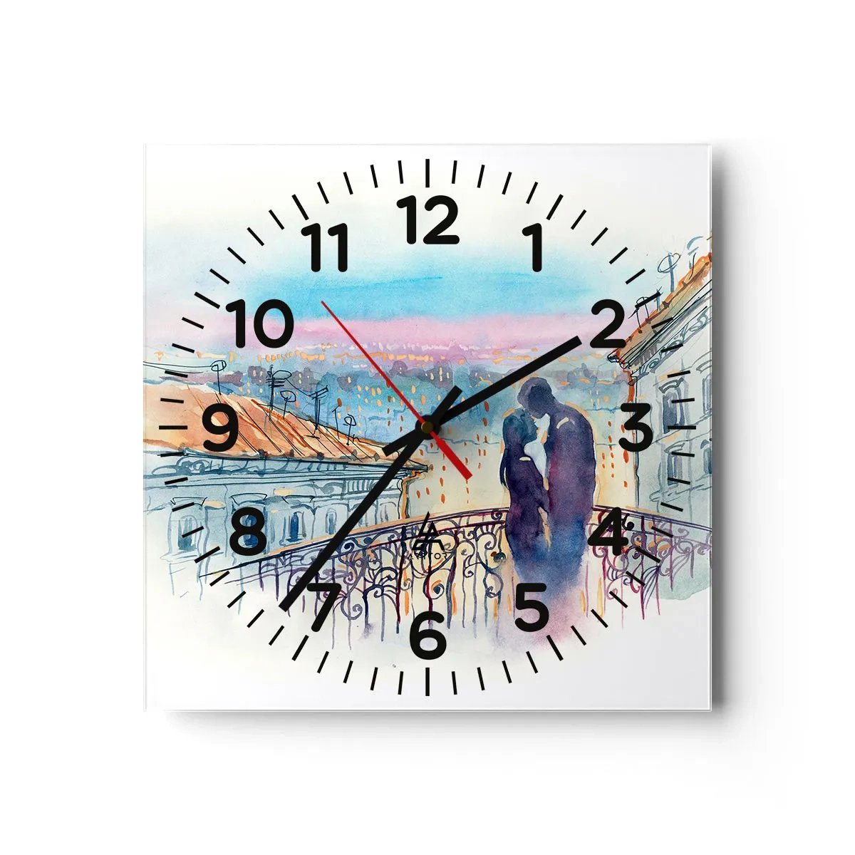 Horloge murale - Pendule murale - Amoureux de Paris - 40x40 cm