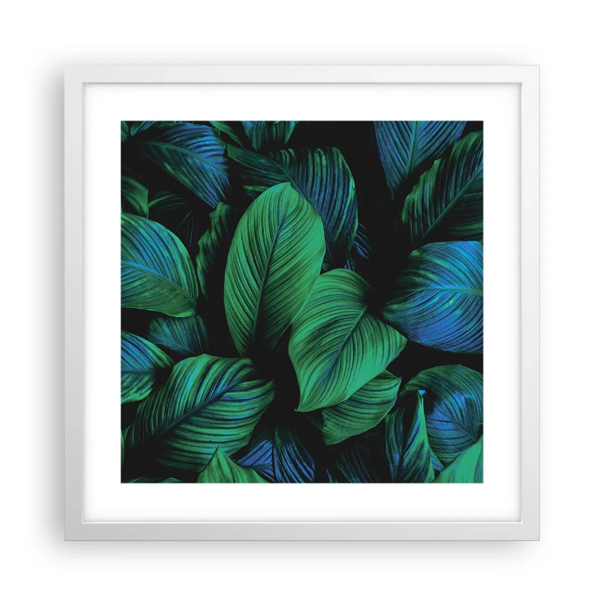 Affiche dans un cadre blanc - Poster - Dans la foule verte - 40x40 cm