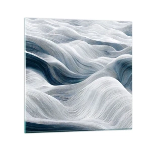 Impression sur verre - Image sur verre - Vagues blanches et bleues - 30x30 cm