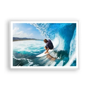 Affiche dans un cadre blanc - Poster - Danse avec les vagues - 100x70 cm