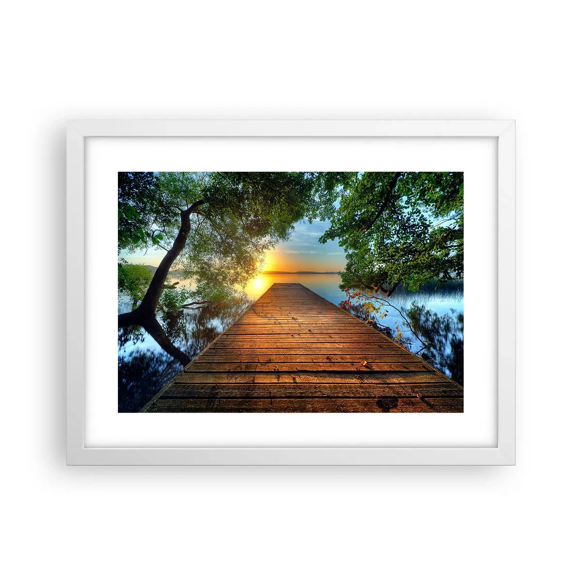 Affiche dans un cadre blanc - Poster - Prenez votre temps, asseyez-vous - 40x30 cm