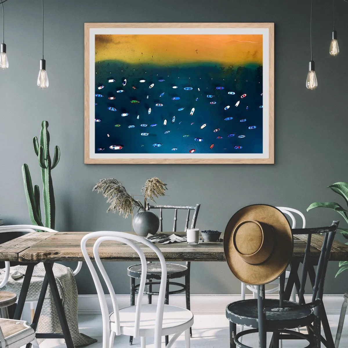 Affiche dans un chêne clair - Poster - Jeu de vacances - 100x70 cm