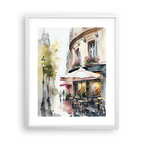 Affiche dans un cadre blanc - Poster - Matinée parisienne - 40x50 cm