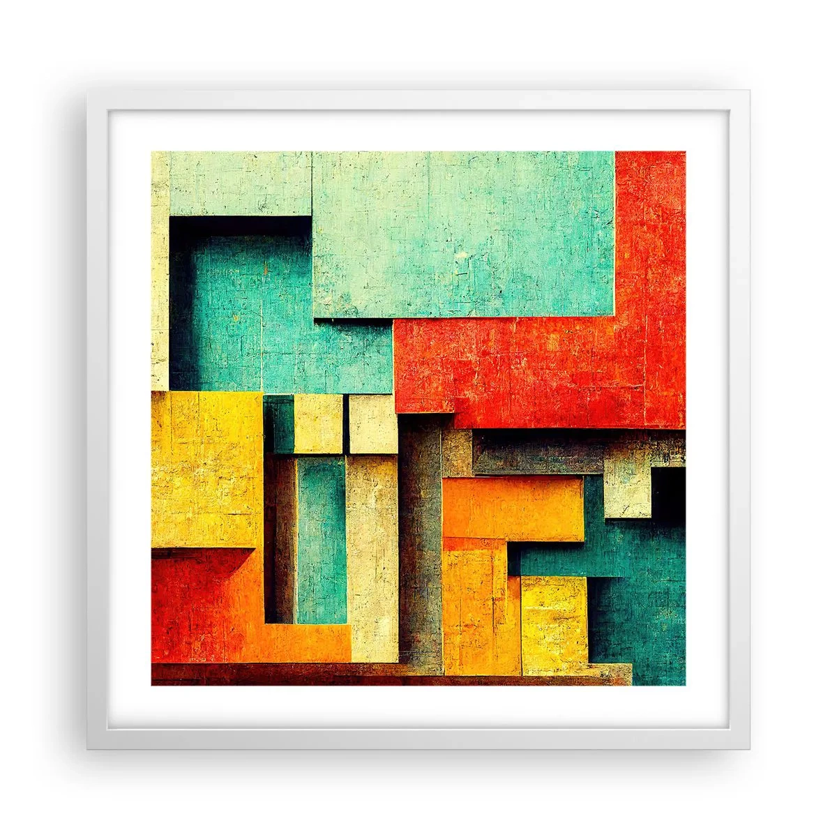 Affiche dans un cadre blanc - Poster - Festival des angles droits - 50x50 cm