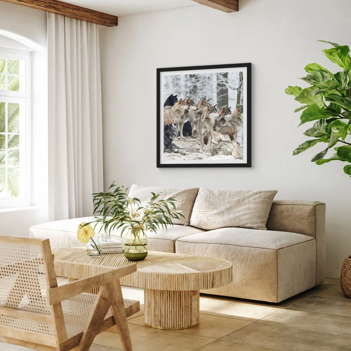 Affiche dans un cadre noir - Poster - Famille et amis - 40x40 cm