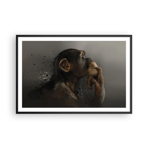 Affiche dans un cadre noir - Poster - Certainement un penseur - 91x61 cm