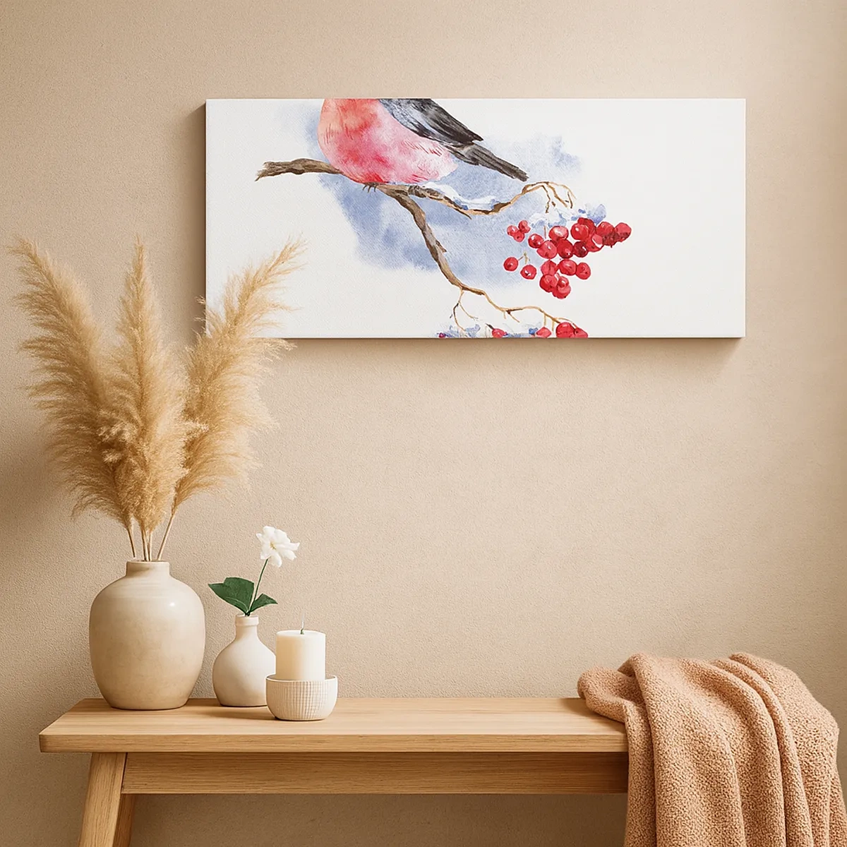 Impression sur toile - Image sur toile - L'hiver en couleurs - 30x30 cm