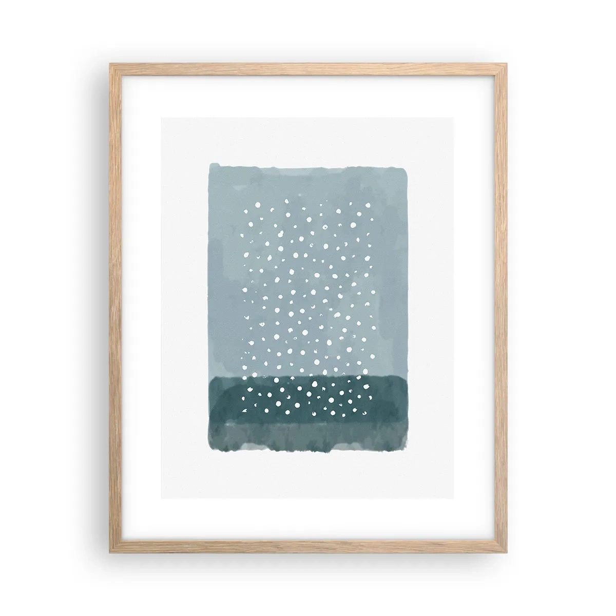 Affiche dans un chêne clair - Poster - Évolution de bleus - 40x50 cm