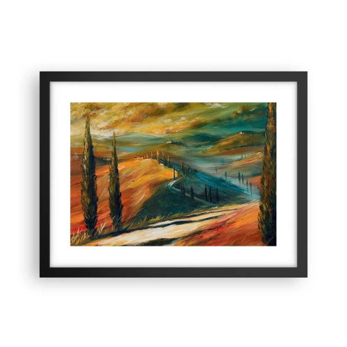 Affiche dans un cadre noir - Poster - paysage toscan - 40x30 cm