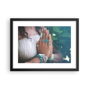 Affiche dans un cadre noir - Poster - Bienvenue au centre du bien-être - 40x30 cm