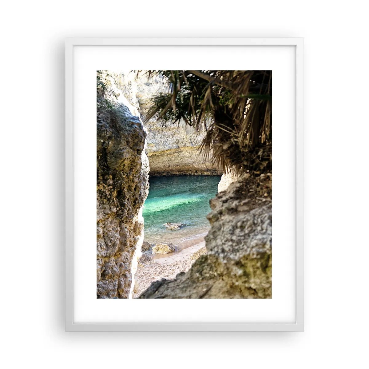Affiche dans un cadre blanc - Poster - Baie turquoise - 40x50 cm