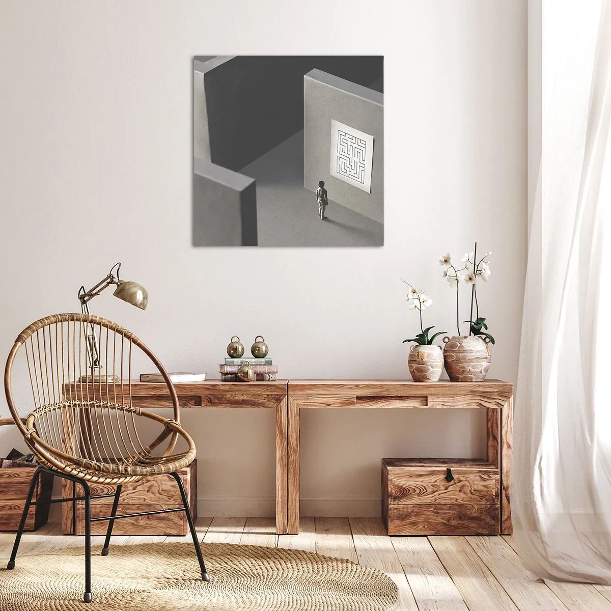 Impression sur toile - Image sur toile - Mais où suis-je? - 30x30 cm