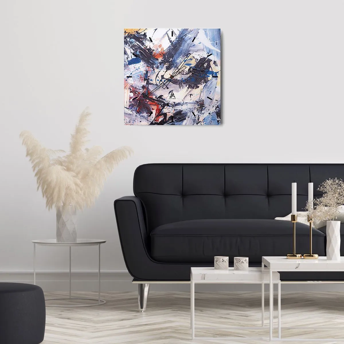 Horloge murale - Pendule murale - La danse folle de l'abstrait - 30x30 cm