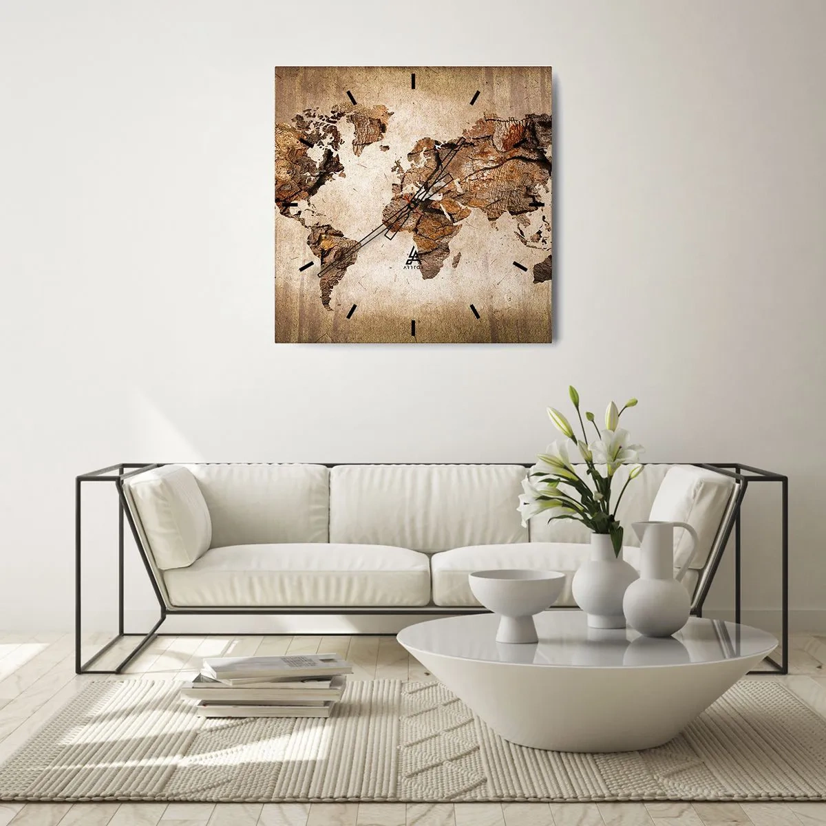 Horloge murale - Pendule murale - Découverte du monde - 40x40 cm