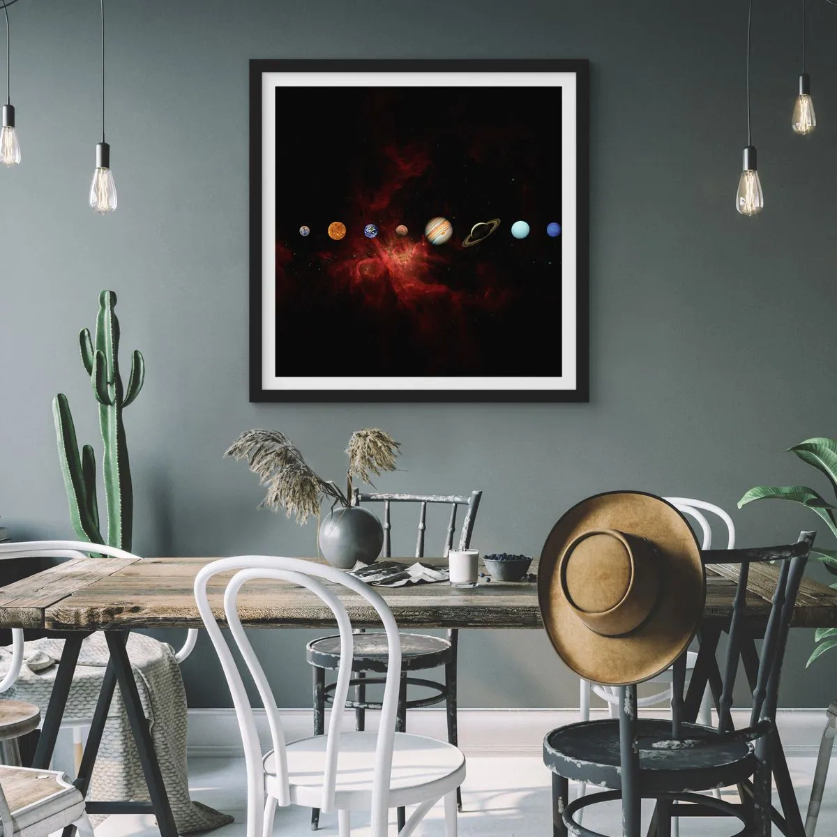 Affiche dans un cadre noir - Poster - Notre quartier - 40x40 cm