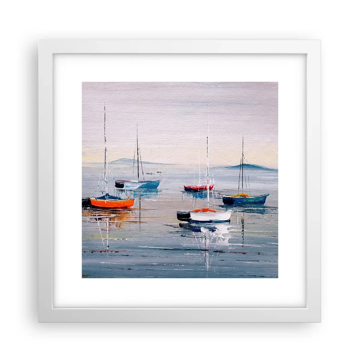 Affiche dans un cadre blanc - Poster - Un repos bien mérité - 30x30 cm