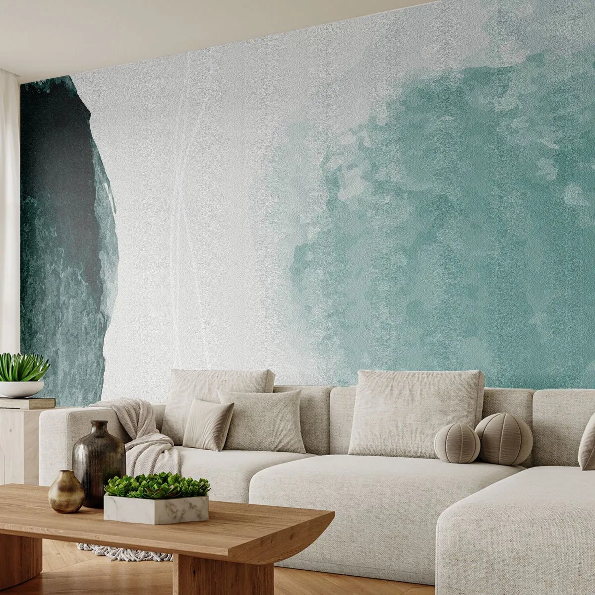 Papier Peint Photo Premium Canvas - Rencontre avec le brouillard - Moderne, Minimaliste, Abstraction - 250x175 cm