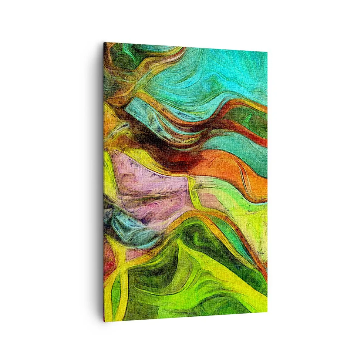 Impression sur toile - Image sur toile - Une composition abstraite avec des taches colorées et des lignes dynamiques. - 80x120cm - Le mouvement c'est la vie - Décoration murale moderne pour le salon et la chambre ARTTOR