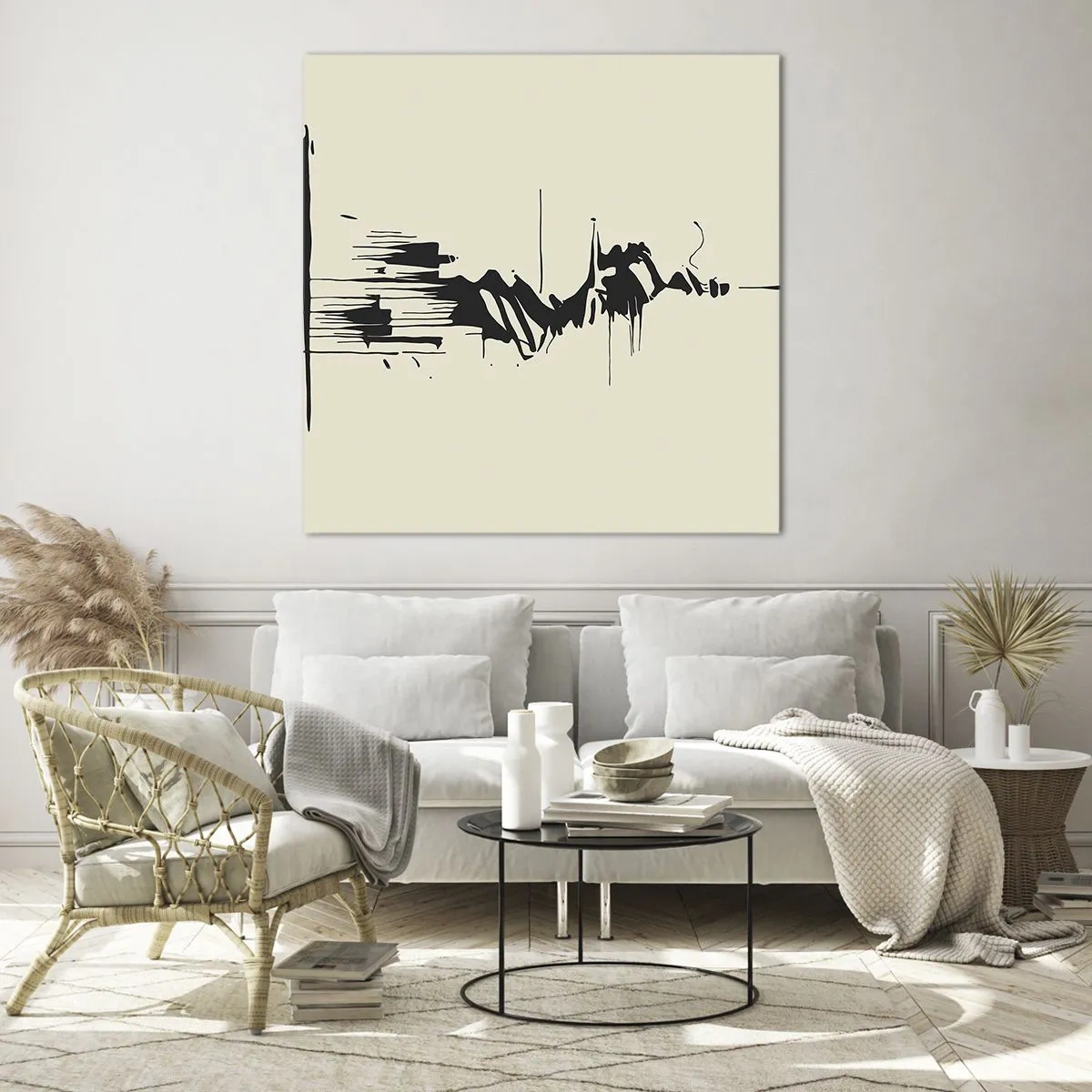 Impression sur verre - Image sur verre - Abstraction hâtive - 40x40 cm