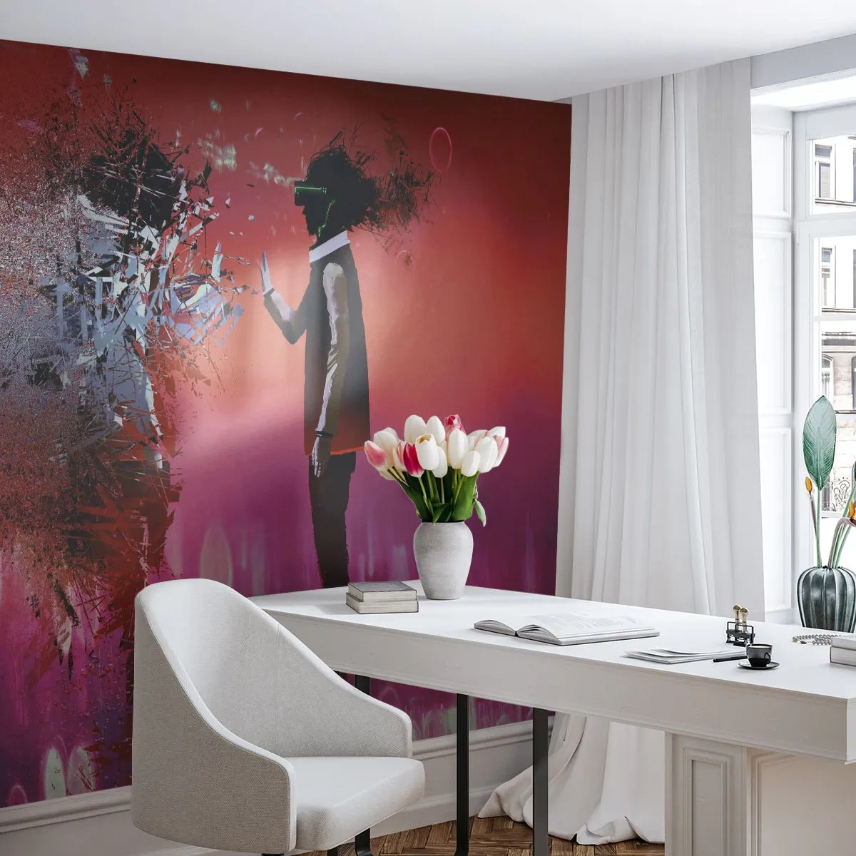 Papier Peint Photo Standard Eco - Pouvez-vous regarder à l'intérieur de vous-même ? - Abstraction, Morceau, Personnes - 200x140 cm