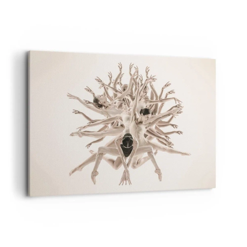 Impression sur toile - Image sur toile - Composition abstraite de danseurs en mouvement - 100x70cm - S'épanouir en danse - Décoration murale moderne pour le salon et la chambre ARTTOR