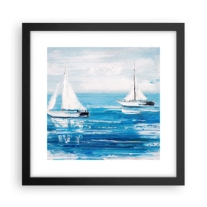 Affiche dans un cadre noir - Poster - Avec un ami à mes côtés - 30x30 cm