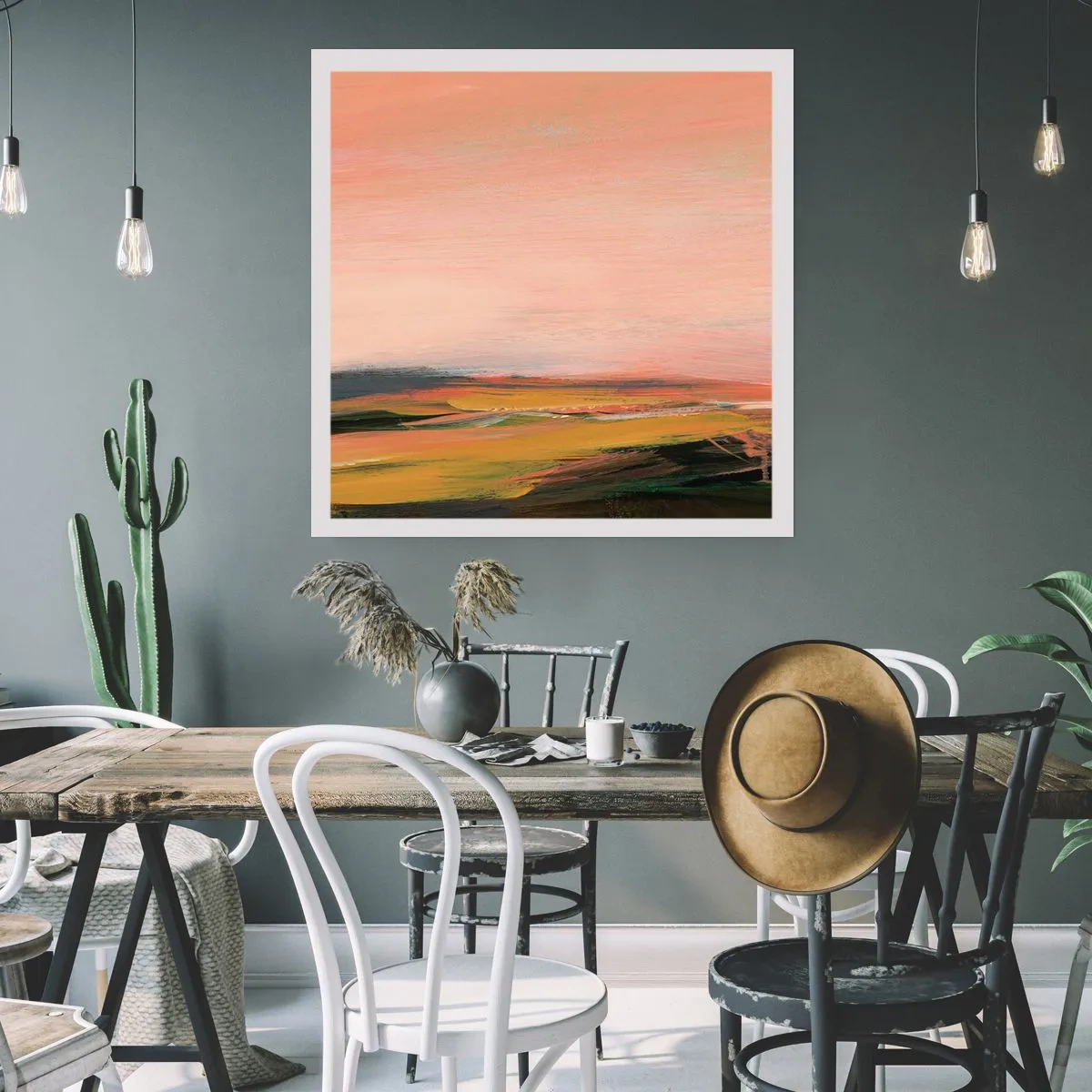 Affiche - Poster - Dans les tons de roses - 50x50 cm