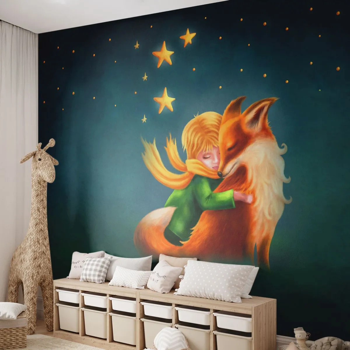 Papier Peint Photo Premium Sand - Petit Prince - Pour les enfants, Renard, Garçon - 350x256 cm