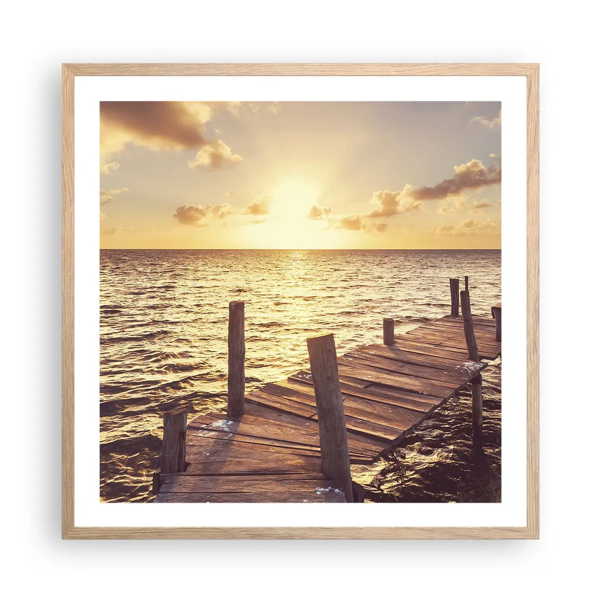 Affiche dans un chêne clair - Poster - La terre d'or de la douceur - 60x60 cm