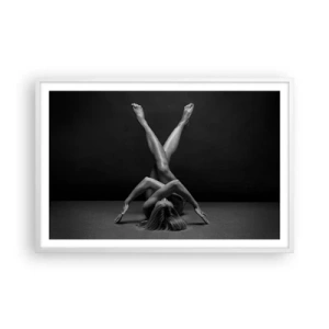 Affiche dans un cadre blanc - Poster - Géométrie de la nudité - 91x61 cm