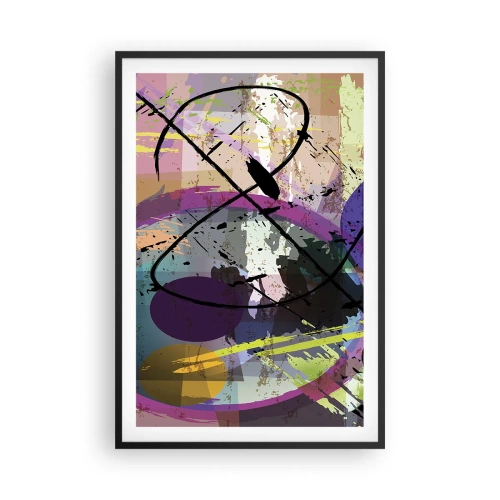 Affiche dans un cadre noir - Poster - Vous pouvez aller tout droit ou autour - 61x91 cm