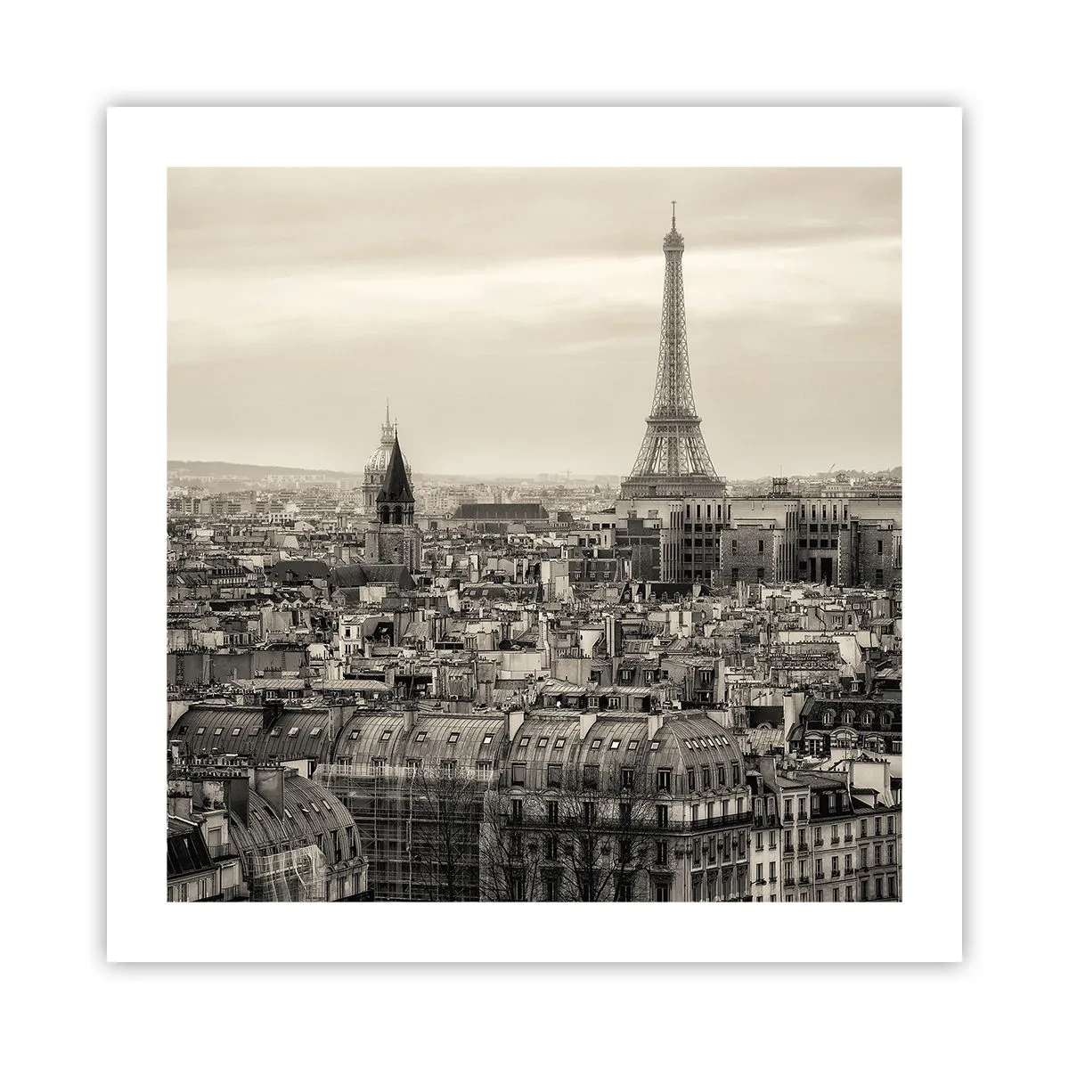 Affiche - Poster - Sur les toits de Paris - 50x50 cm
