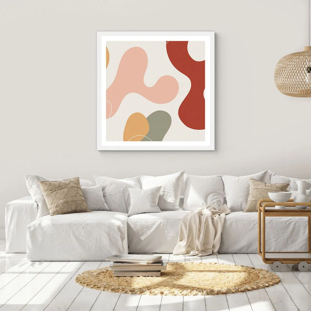 Affiche dans un cadre blanc - Poster - Entrelac - 60x60 cm