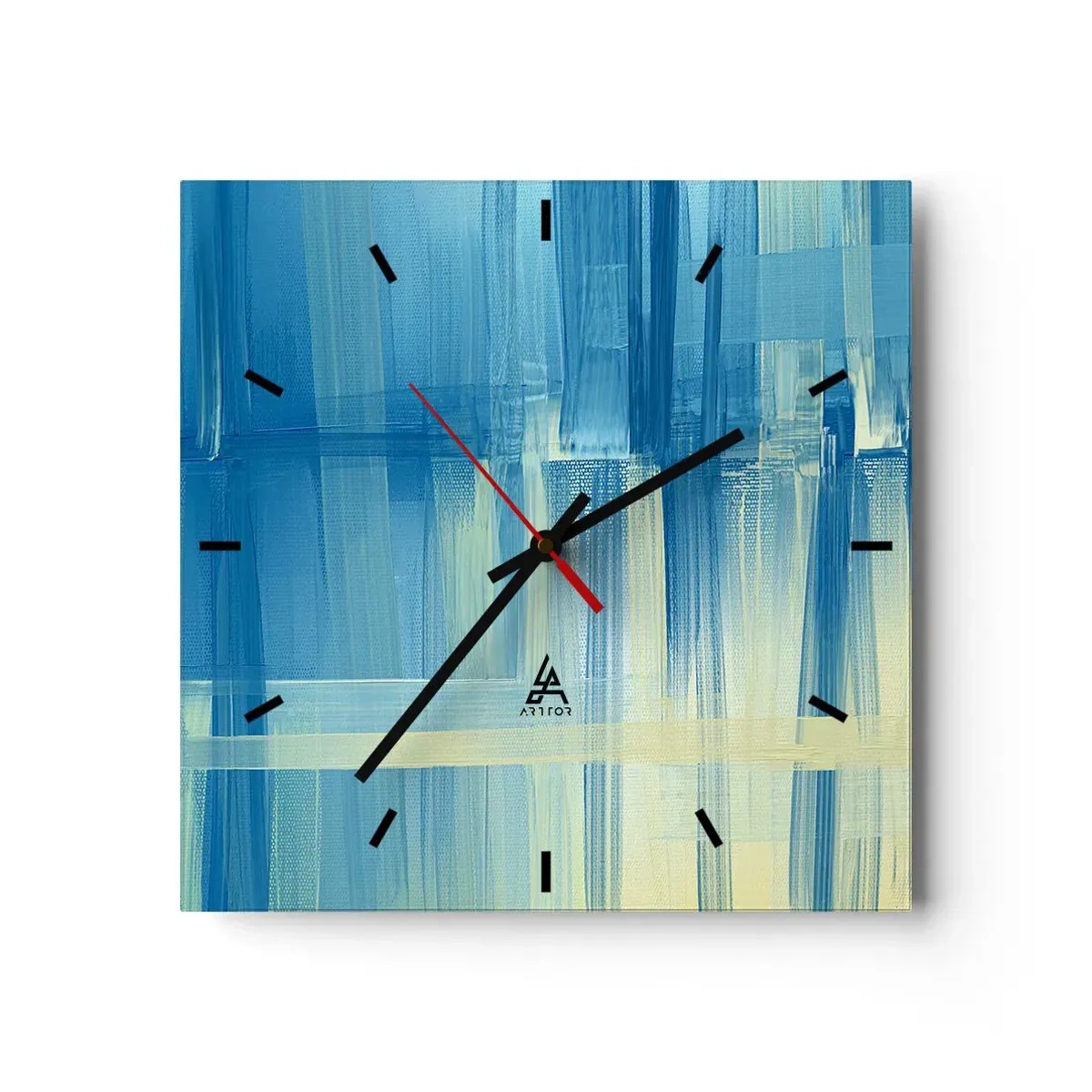 Horloge murale - Pendule murale - Composition en turquoise - 40x40 cm