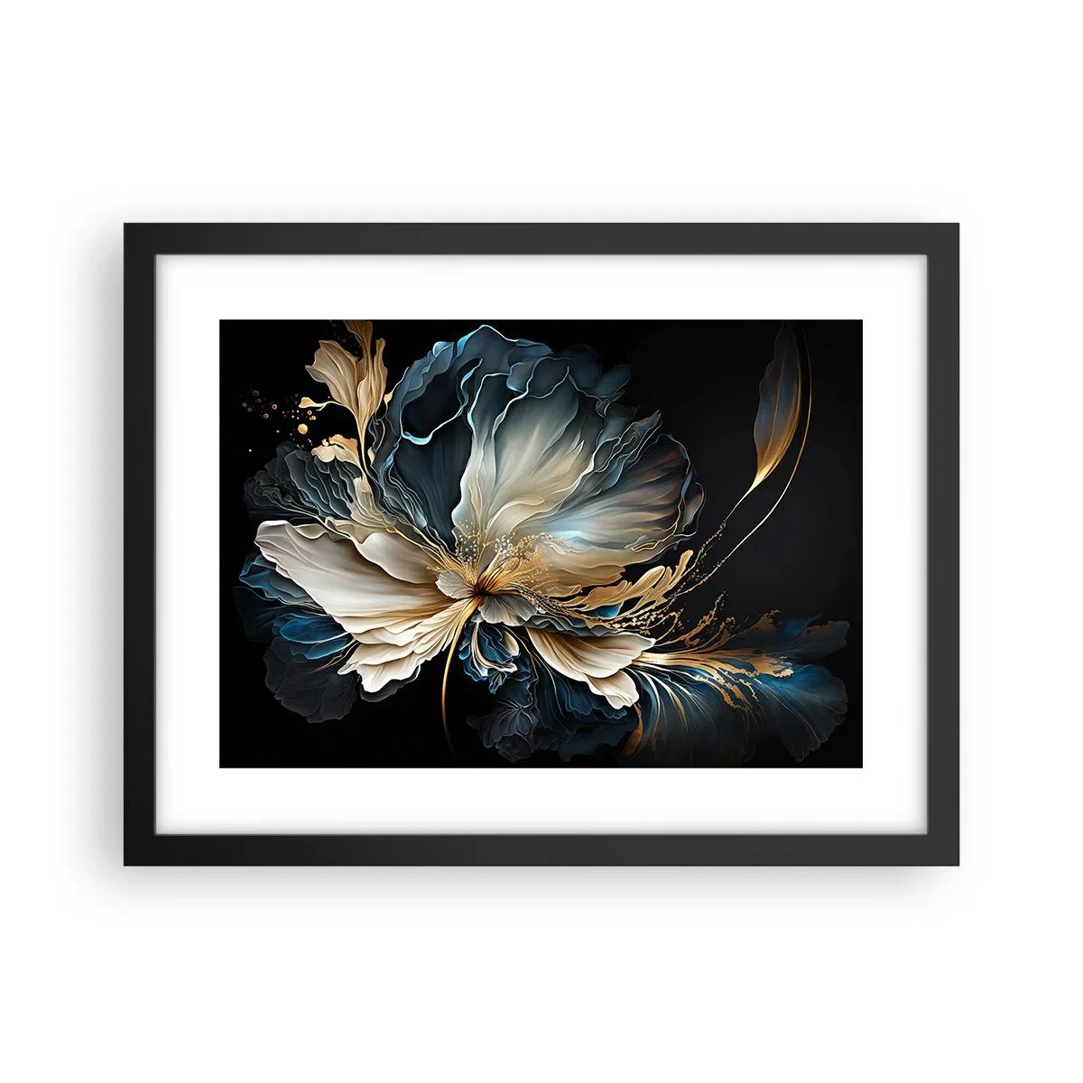 Affiche dans un cadre noir - Poster - Fleur de fougère de conte de fées - 40x30 cm