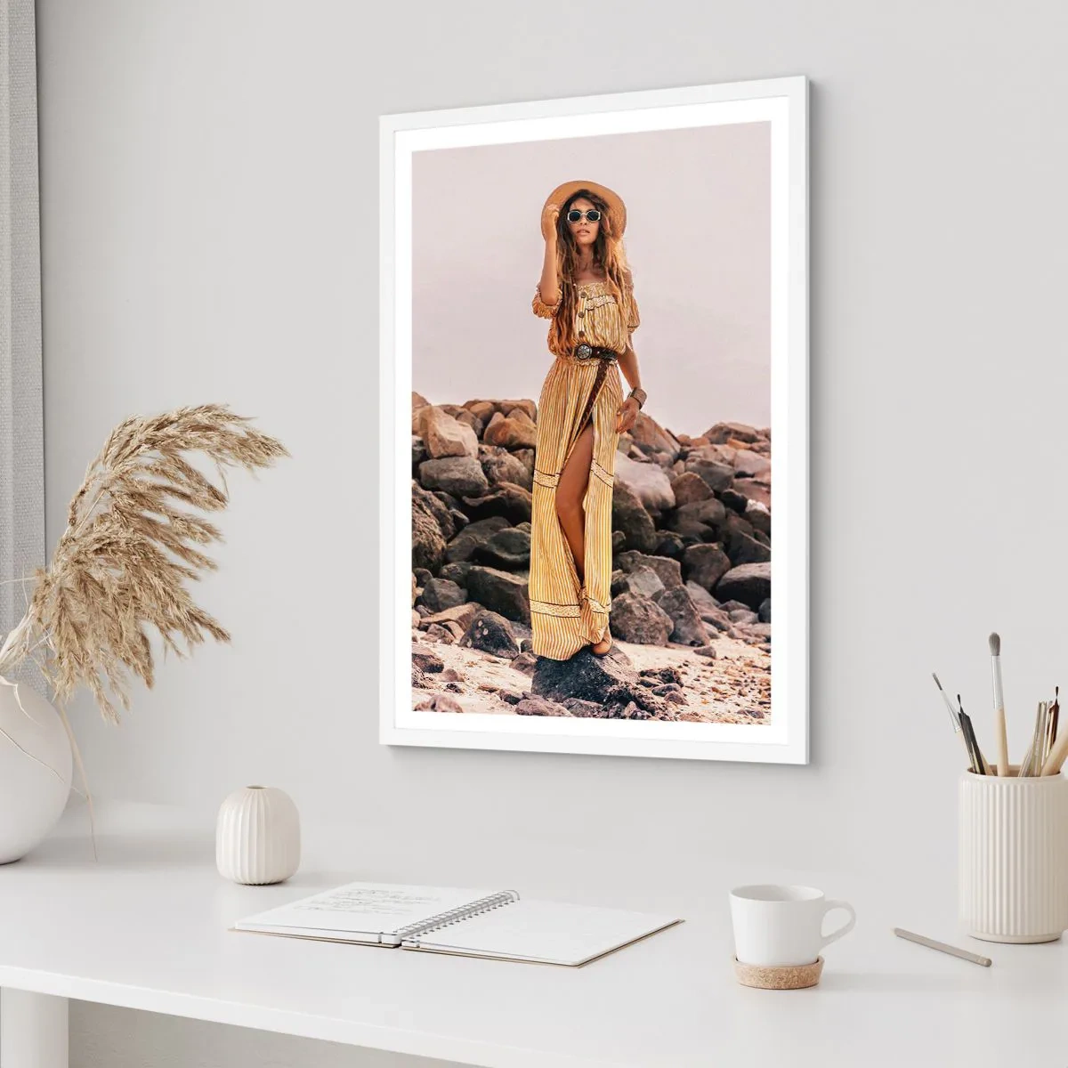 Affiche dans un cadre blanc - Poster - La magie des pierres - 30x40 cm