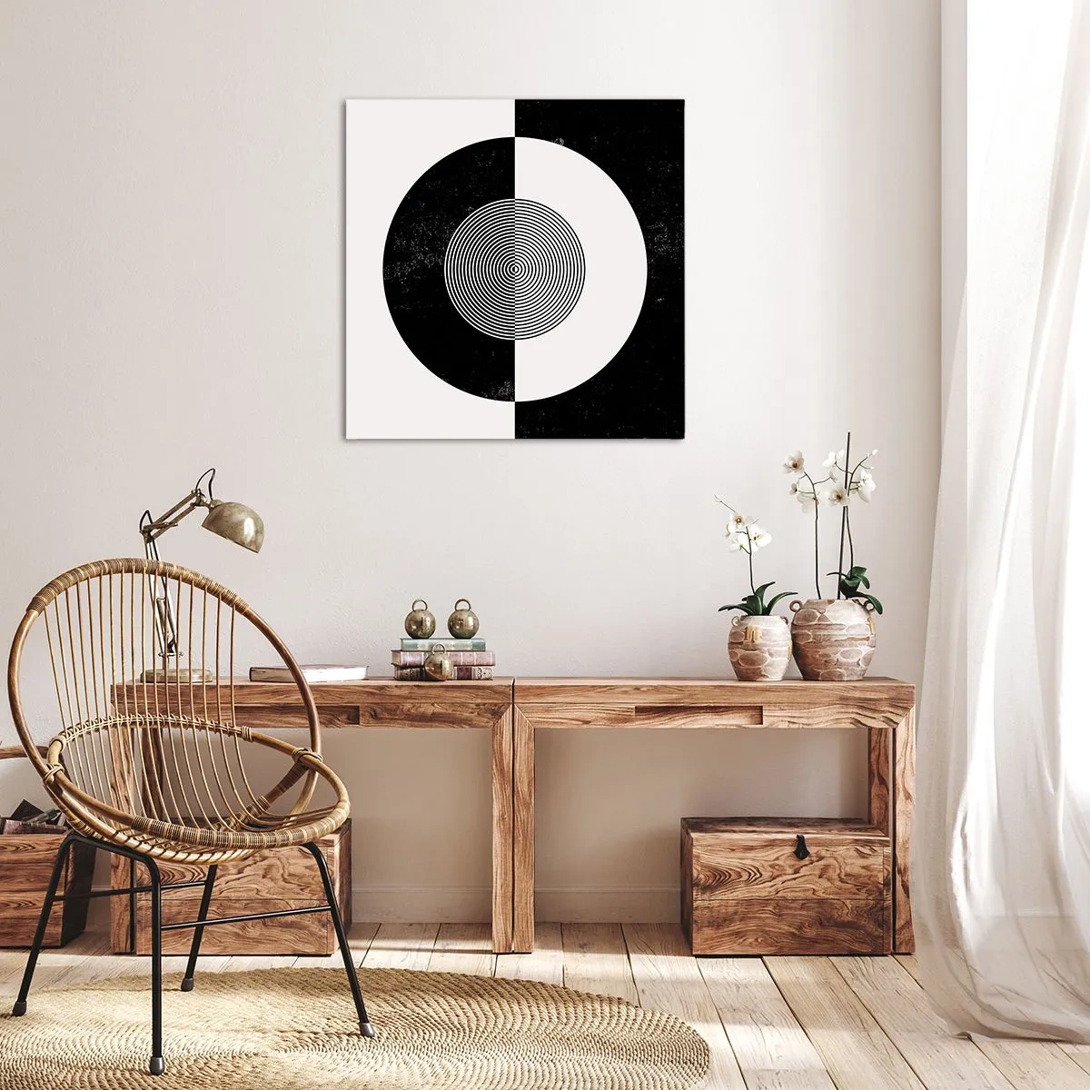 Impression sur toile - Image sur toile - Harmonie de noir et blanc - 60x60 cm