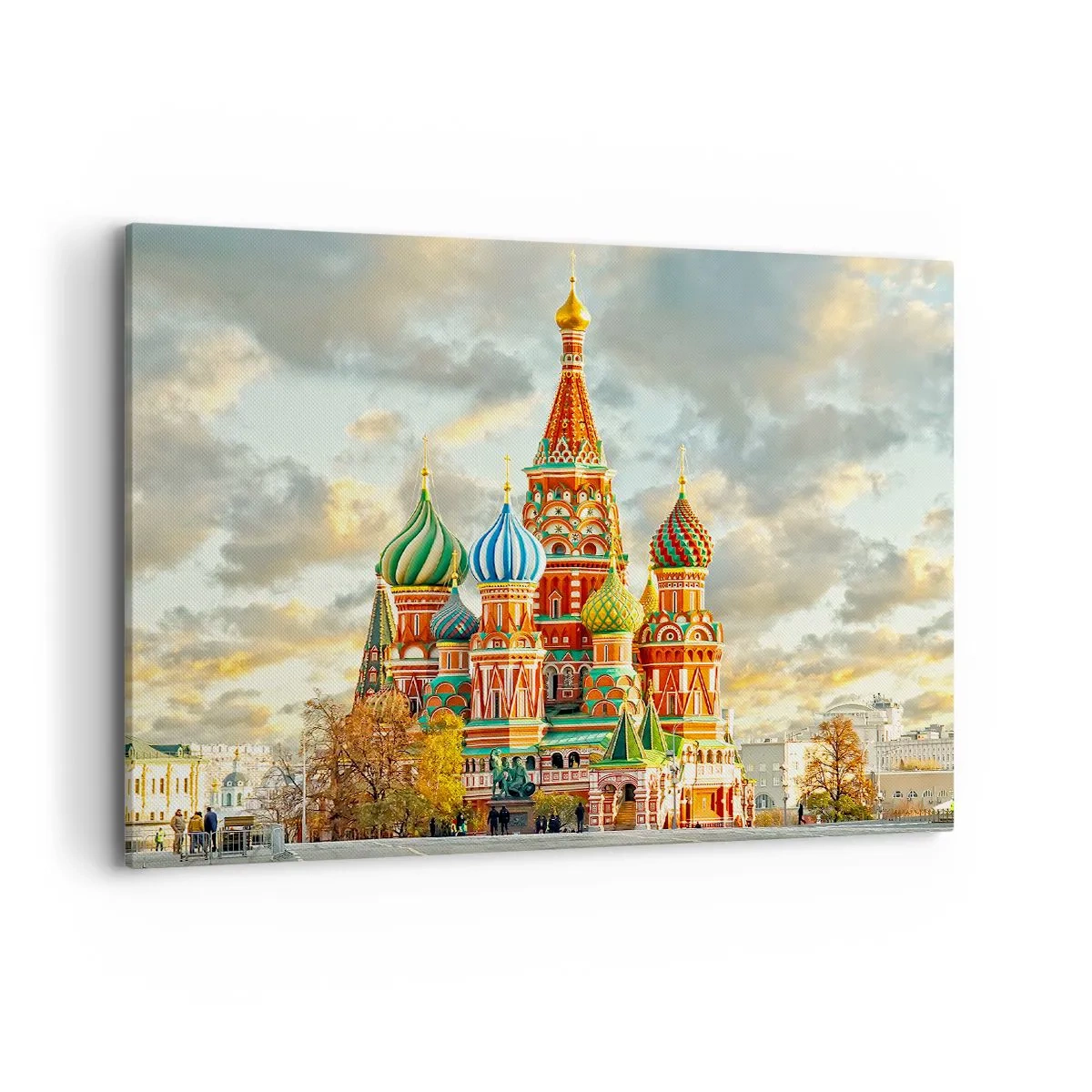 Impression sur toile - Image sur toile - Une cathédrale colorée avec des dômes caractéristiques - 100x70cm - Même Disney ne l'aurait pas proposé - Décoration murale moderne pour le salon et la chambre ARTTOR