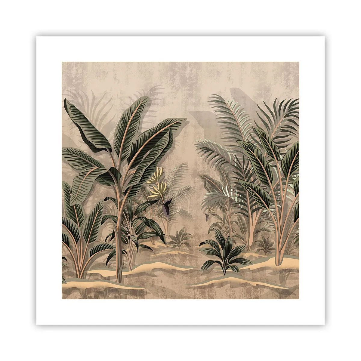 Affiche - Poster - Une gravure de style colonial - 40x40 cm