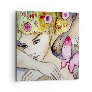 Impression sur toile - Image sur toile - La princesse papillon - 70x70 cm