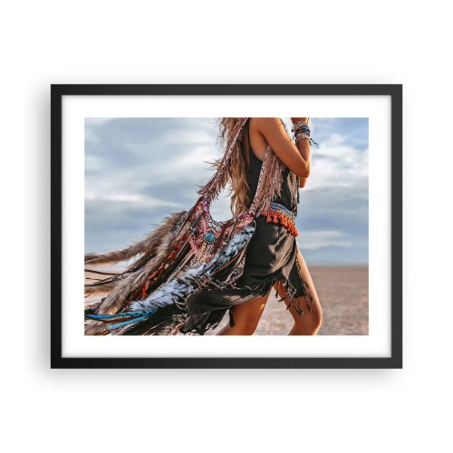 Affiche dans un cadre noir - Poster - La fille du chaman - 50x40 cm