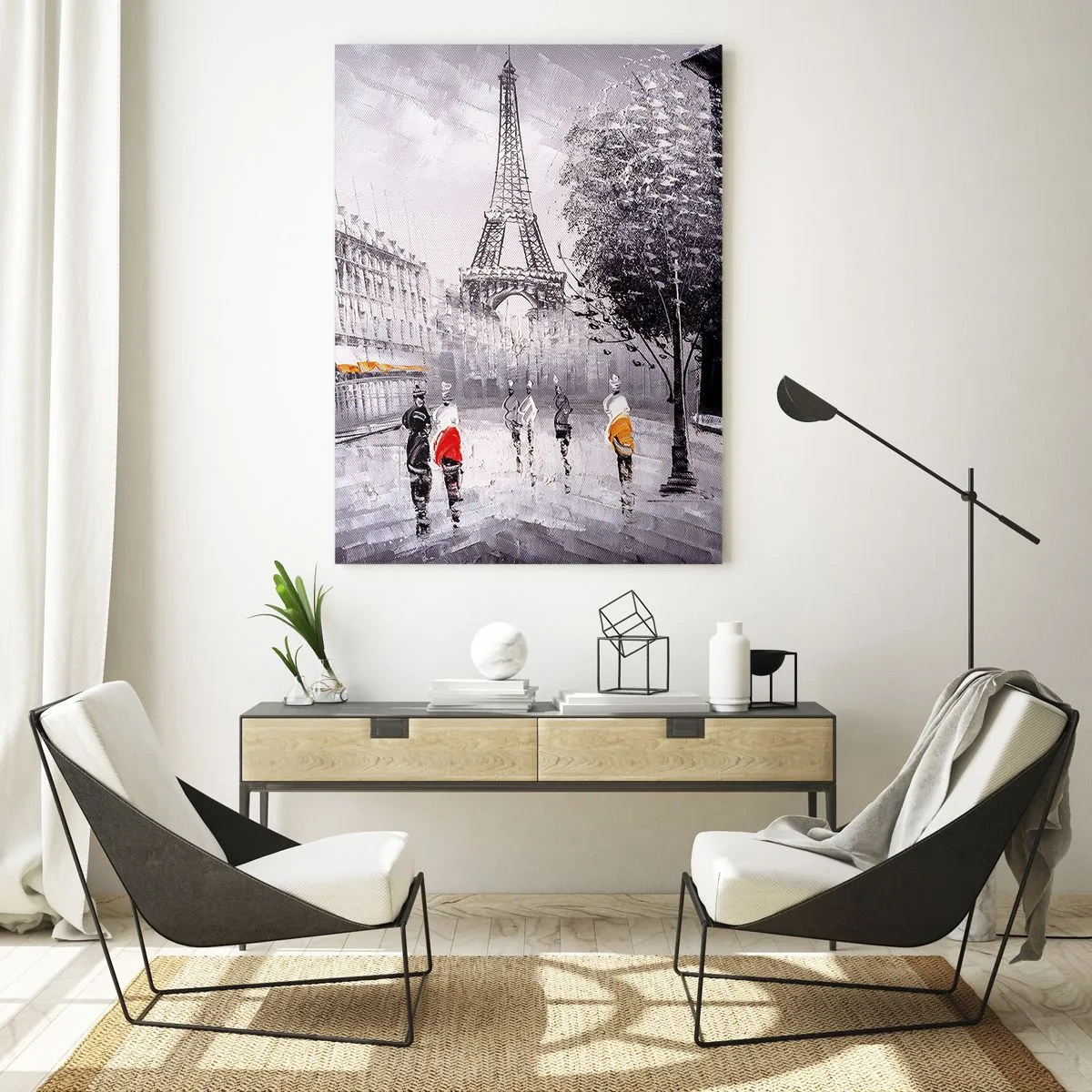 Impression sur verre - Image sur verre - Une balade parisienne - 50x70cm - Balade parisienne - Décoration murale moderne pour le salon et la chambre ARTTOR