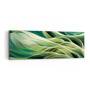 Impression sur toile - Image sur toile - Jeu de vert abstrait - 90x30 cm