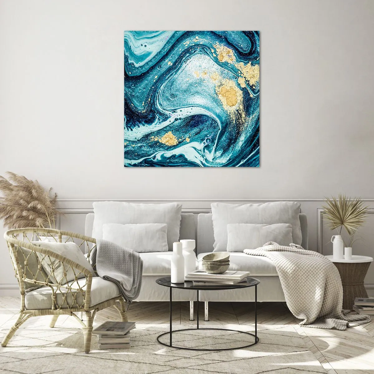 Impression sur verre - Image sur verre - Vortex bleu - 60x60 cm