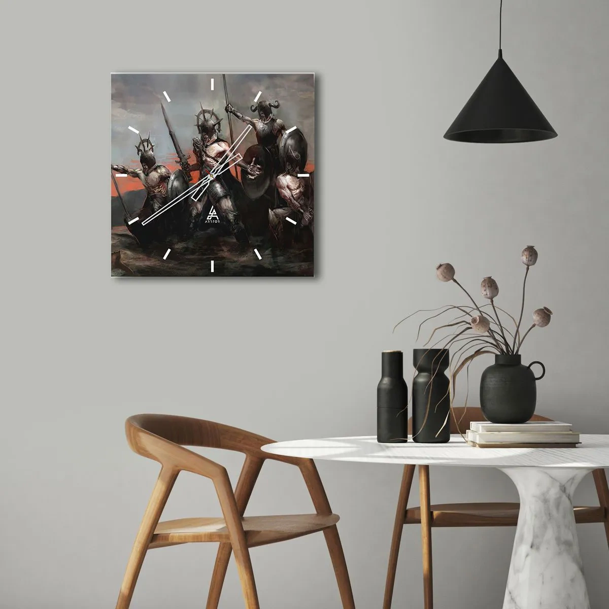 Horloge murale - Pendule murale - Avec ou sur un bouclier - 40x40 cm