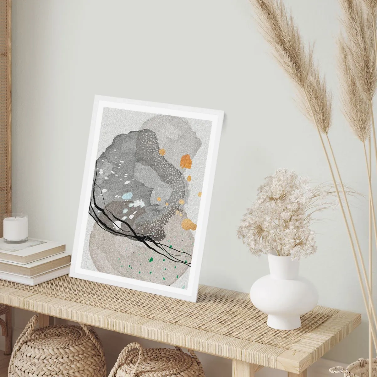 Affiche dans un cadre blanc - Poster - Composition organique - 40x50 cm