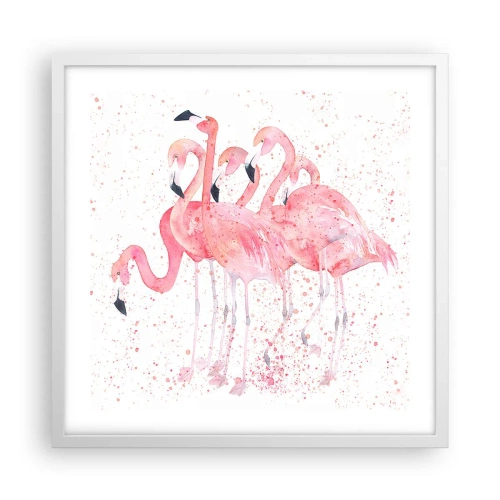 Affiche dans un cadre blanc - Poster - Ensemble rose - 50x50 cm